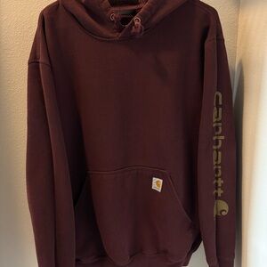 Men’s Carhartt Loose Fit Hoodie Maroon Red Size Large
